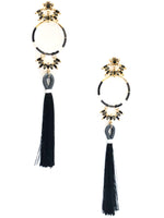 Daisy Black Tassle earrings